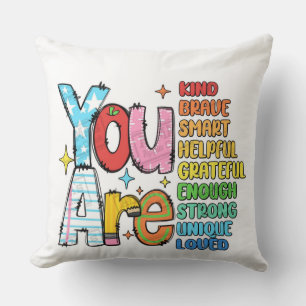 You Are Kind Retro Teacher Back to School Teacher Throw Pillow