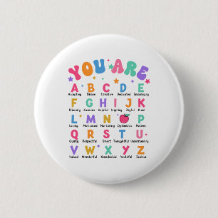 You Are Letters Alphabet Learn Abcs Inspiration Te Button