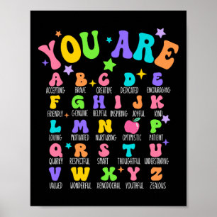 You Are Letters Alphabet Learn Abcs Inspiration Te Poster