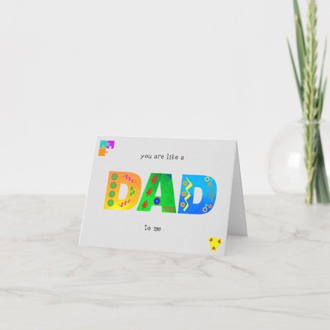 You are like a DAD to me Happy Birthday  Card (Front)