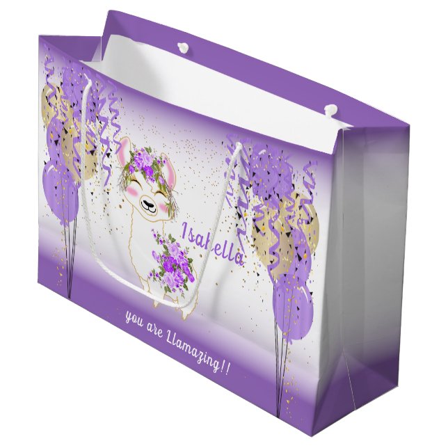 You are Llamazing - Purple  Large Gift Bag (Front Angled)