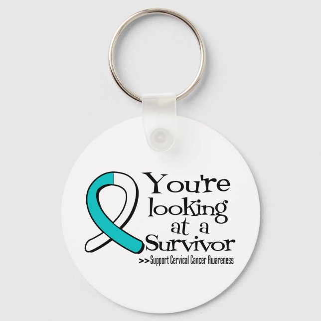 You are Looking at a Cervical Cancer Survivor Keychain (Front)