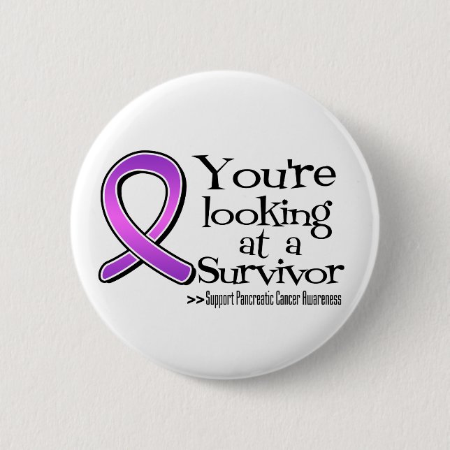 You are Looking at a Pancreatic Cancer Survivor Pinback Button (Front)