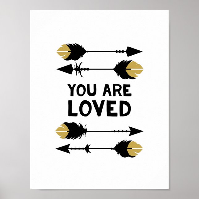 You are Loved - Black and Gold - Poster Print (Front)