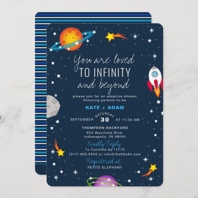 You Are Loved Boy Adoption Baby Shower Invitation (Front/Back)