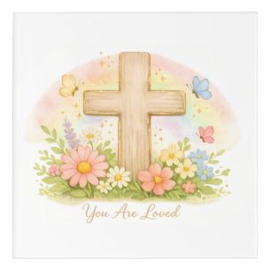 You Are Loved Christian Encouragement Rainbow Desi Acrylic Print
