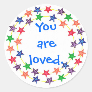 You are loved, colorful stars stickers