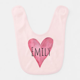 You Are Loved Customizable Heart Girl's Bib