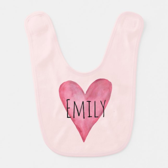 You Are Loved Customizable Heart Girl's Bib (Front)
