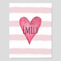 You are Loved Customizable Pink Heart Baby Girl's Poster
