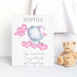 You are Loved Cute Baby Girl Elephant Personalized Canvas Print