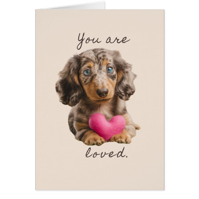 You Are Loved – Cute Dachshund Postcard-Gift Card (Front)