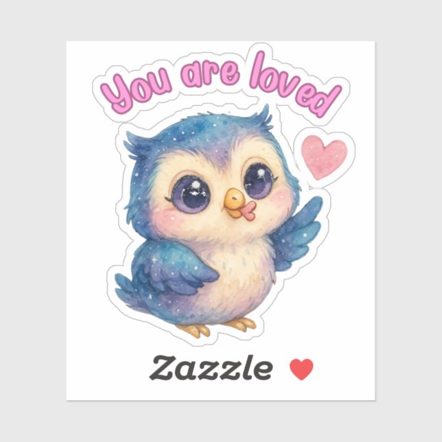 You Are Loved – Cute Owl Die-Cut Affirmation  Sticker (Sheet)