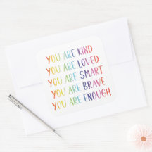 You Are Loved Fun Rainbow Positive Affirmations