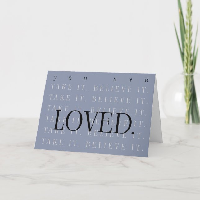 You Are Loved Greeting Card - Ocean Blue (Front)