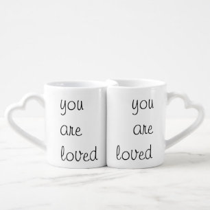 You Are Loved Heart Handles Lovers Mugs
