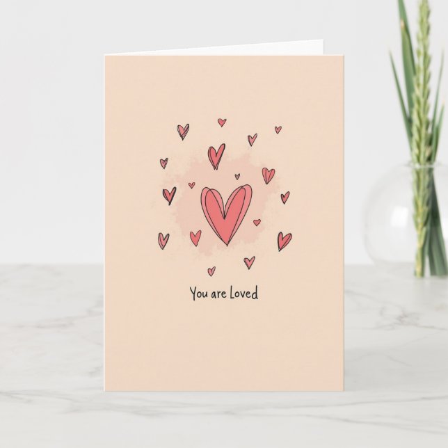 You Are Loved Hearts Card (Front)