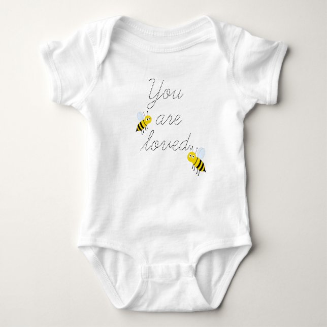 You Are Loved Honey Bees Baby Bodysuit (Front)