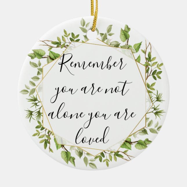 you are loved inspirational self care holiday ceramic ornament (Front)