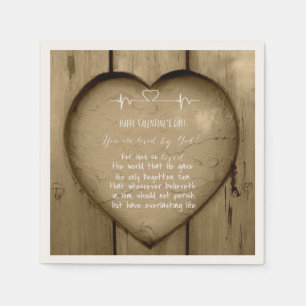 You are Loved John 3.16 Christian Valentine Napkins
