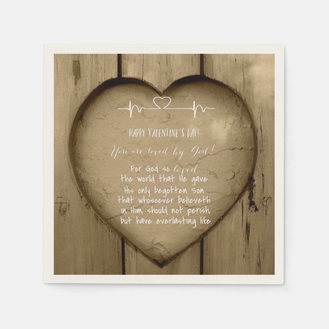 You are Loved John 3.16 Christian Valentine Napkins (Front)