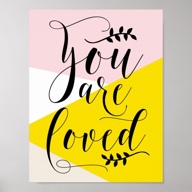 You Are Loved Modern Calligraphy | Abstract Poster (Front)