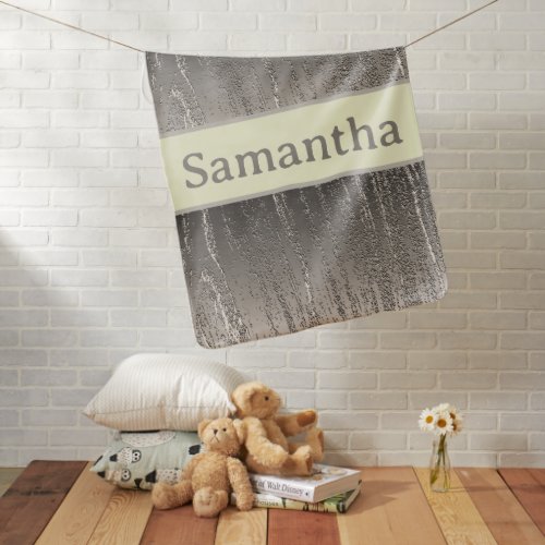 You Are Loved Modern Silver Minimalist Baby Name Blanket