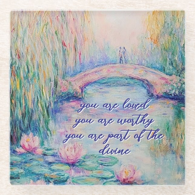 You Are Loved Monet Inspired Coaster (Front)