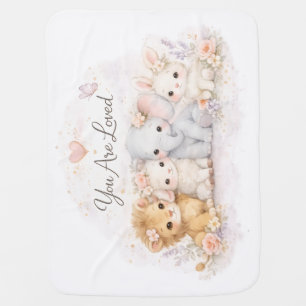 You Are Loved Nursery Animals – Gender Neutral Des Baby Blanket