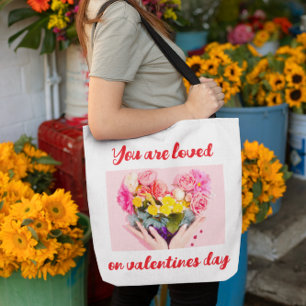 You are loved on valentines day tote bag