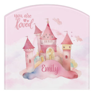 You are Loved Palace on the Pink Cloud Door Sign