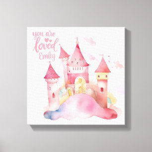 You are Loved Palace Pink Cloud customizable Canvas Print