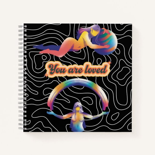 You Are Loved – Rainbow Cosmic Notebook  (Front)