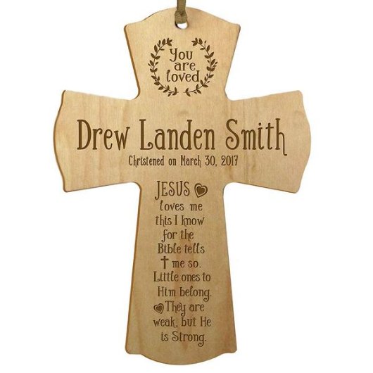 You Are Loved Religious Quote Christened Ornament (Front)