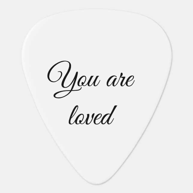You are loved sun motivation quote mindful blessed guitar pick (Front)