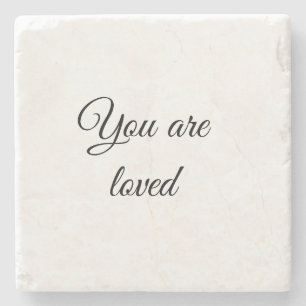 You are loved sun motivational quote mindful bless stone coaster