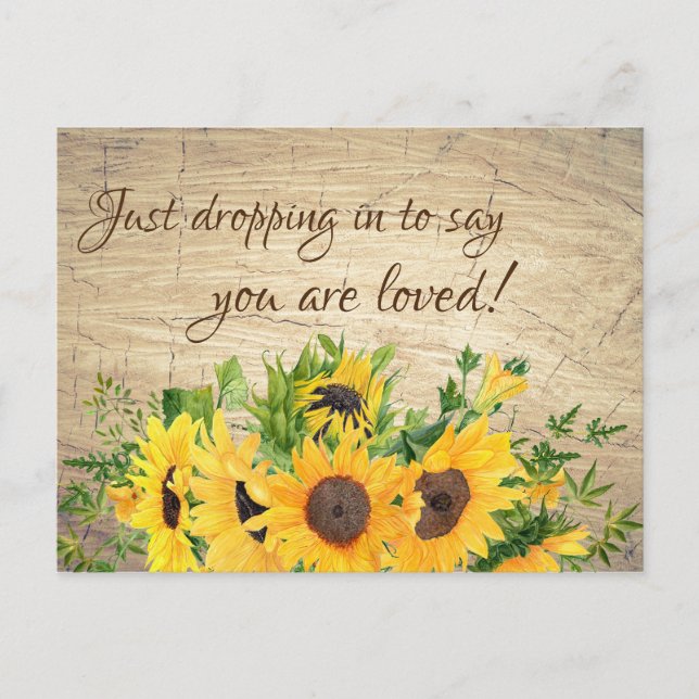 You are Loved Sunflowers Postcard (Front)