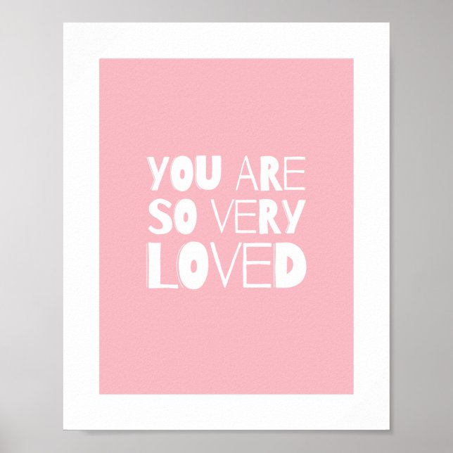 You Are Loved Sweet Modern Wall Decor | Pink (Front)