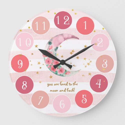 You Are Loved To The Moon And Back Baby Large Clock