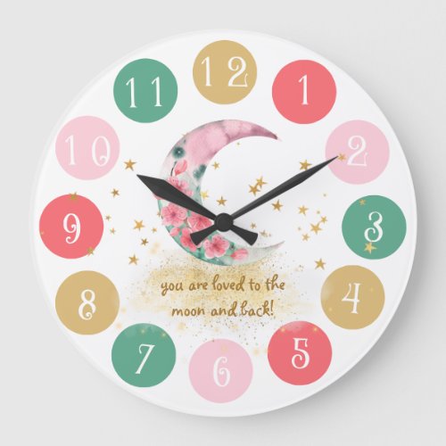 You Are Loved To The Moon And Back Baby Large Clock