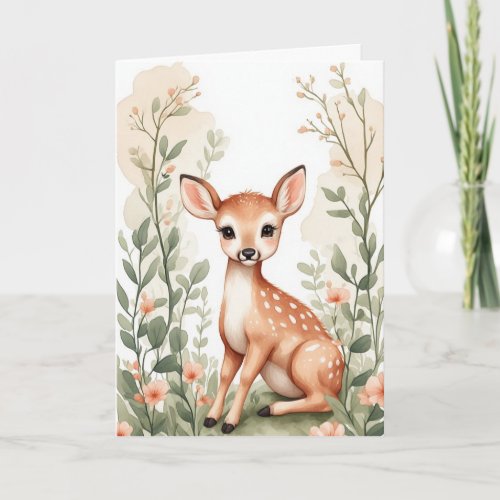 You Are Loved Watercolor Fawn Encouragement Card
