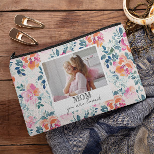 You Are Loved Watercolor Floral Mother's Day Accessory Pouch