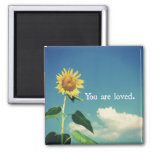 You Are Loved With Sunflower Magnet at Zazzle