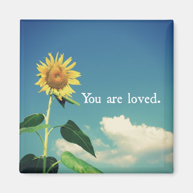 You are Loved with Sunflower Magnet (Front)