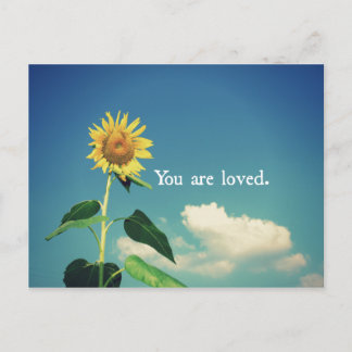 You are Loved with Sunflower Postcard