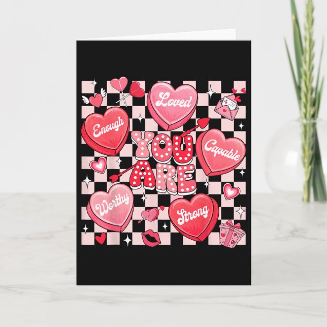 You Are Loved Worthy Enough Heart Candy Teacher Va Card (Front)