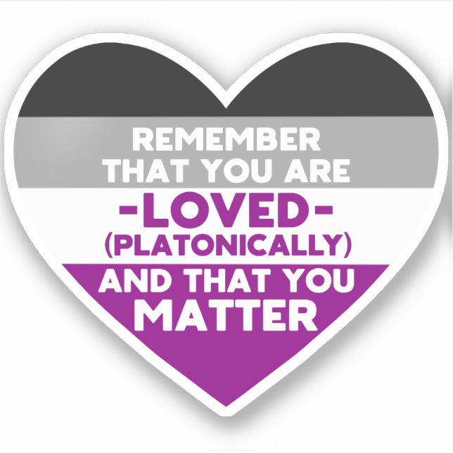You are loved You matter (Asexual flag heart) Sticker (Front)