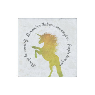 You are Magical, Be yourself. Unicorn Stone Magnet