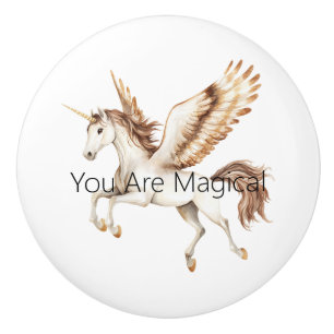 You Are Magical Pegasus Unicorn Ceramic Knob