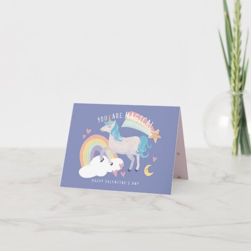 You Are Magical Unicorn and Rainbow Valentine Card